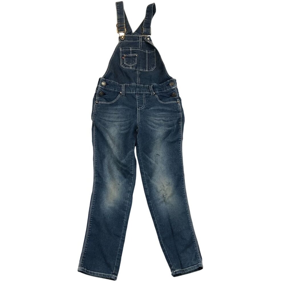 Vigoss Woman's Overalls Small Denim Straight Blue Medium Wash Y2K Casual